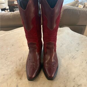 Pilcro Red Leather Western Boots